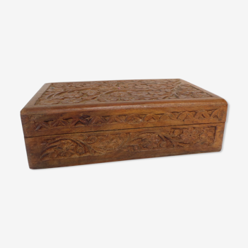 Wooden box with floral decoration