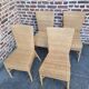 4 dining chairs in natural rattan and woven wicker
