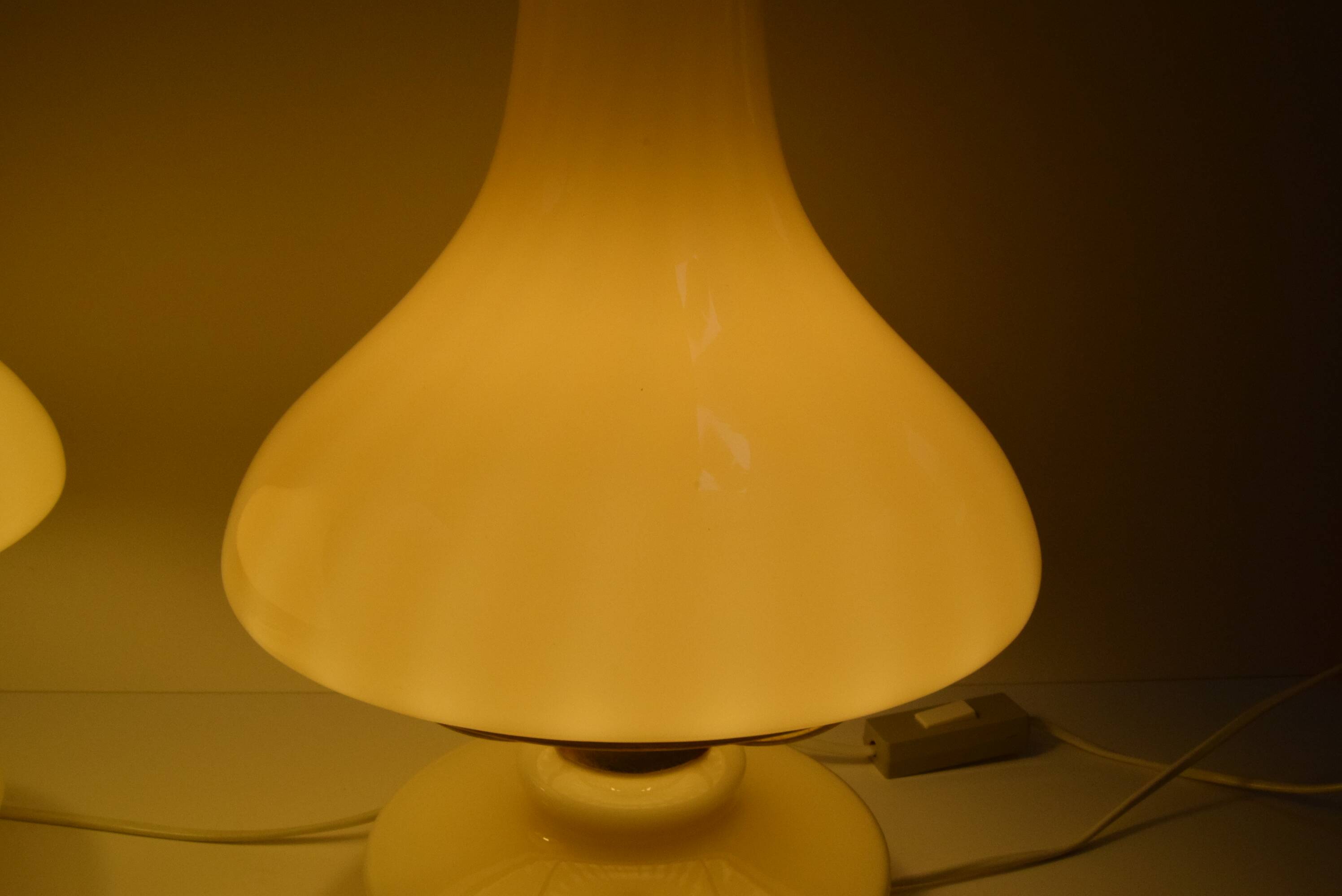 Pair of mid-century Table Lamps, Osvětlovací sklo závod Janštejn, Czechoslovakia, 1970