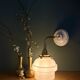 Vintage pink opaline globe wall light.