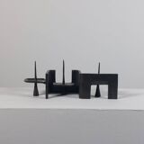 Vintage brutalist bronze candlestick by Wolfgang Bergmeister