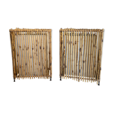 Pair of bamboo and canvas lamps year 70-80