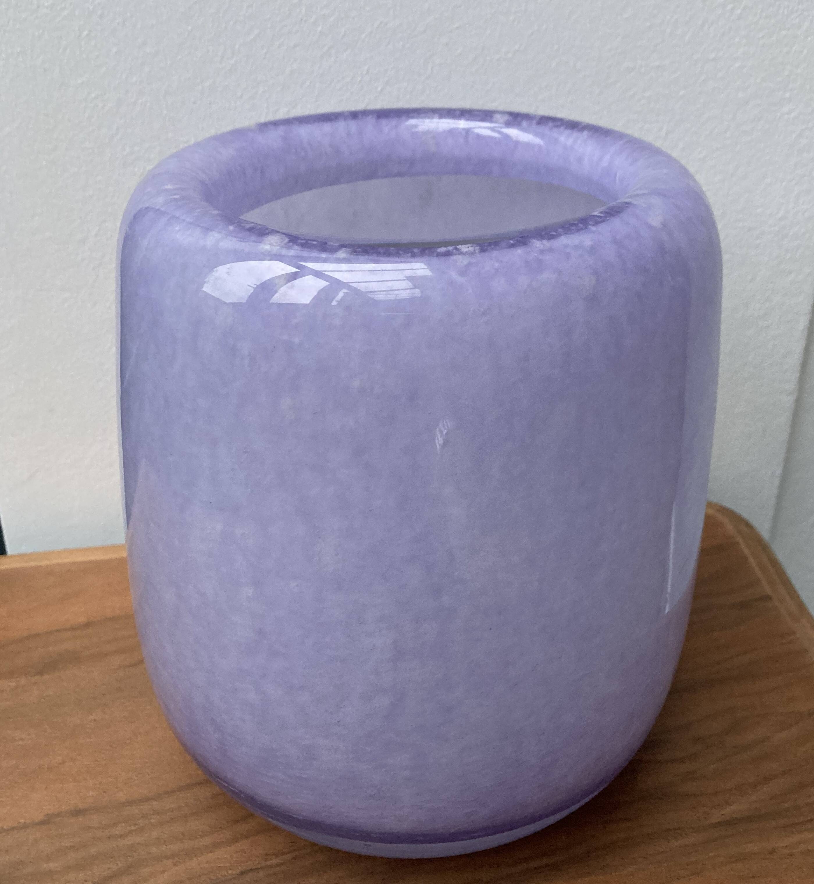 Lancel vase speckled purple glass