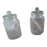 Set of 2 glass candy boxes