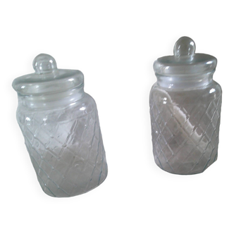 Set of 2 glass candy boxes