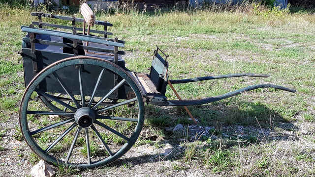 Charrette en bois française 1900 à un cheval Selency