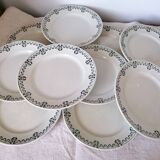 Set of 11 flat earthenware plates