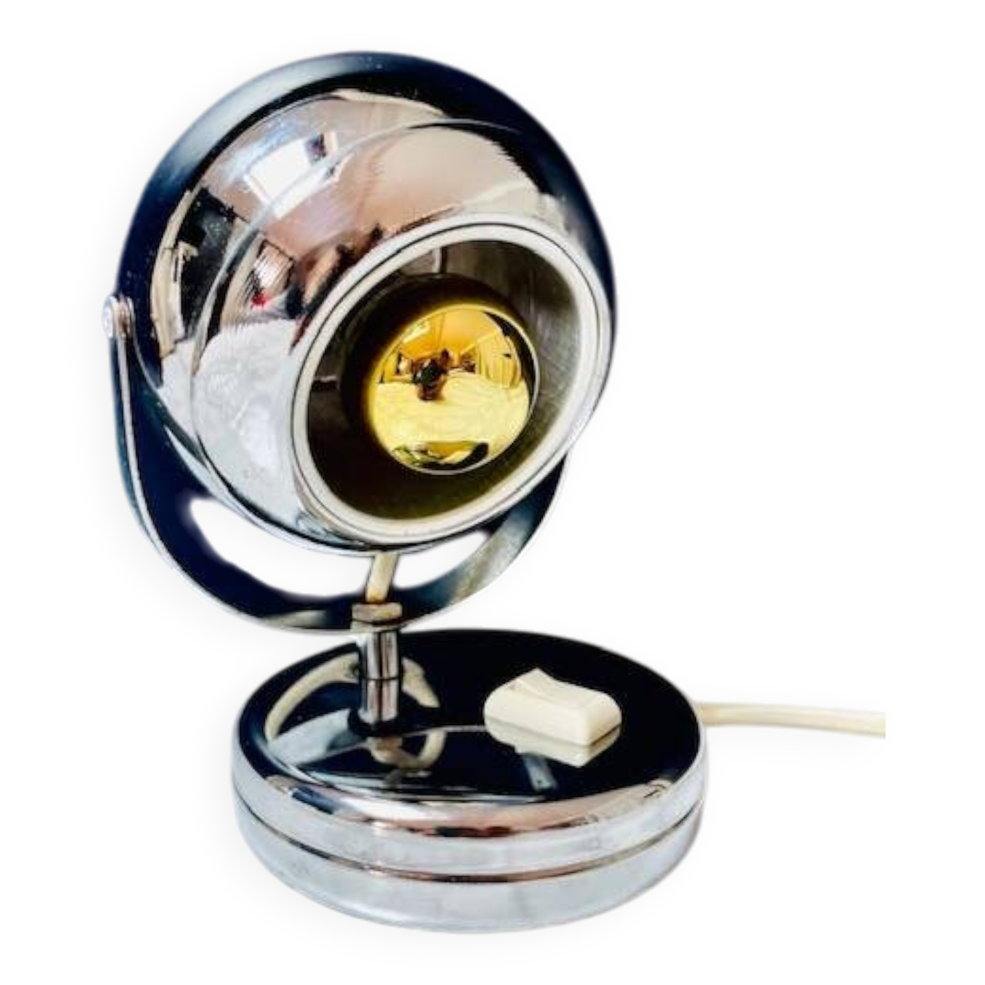 Space Age Chrome Eyeball Lamp 50s - 60s