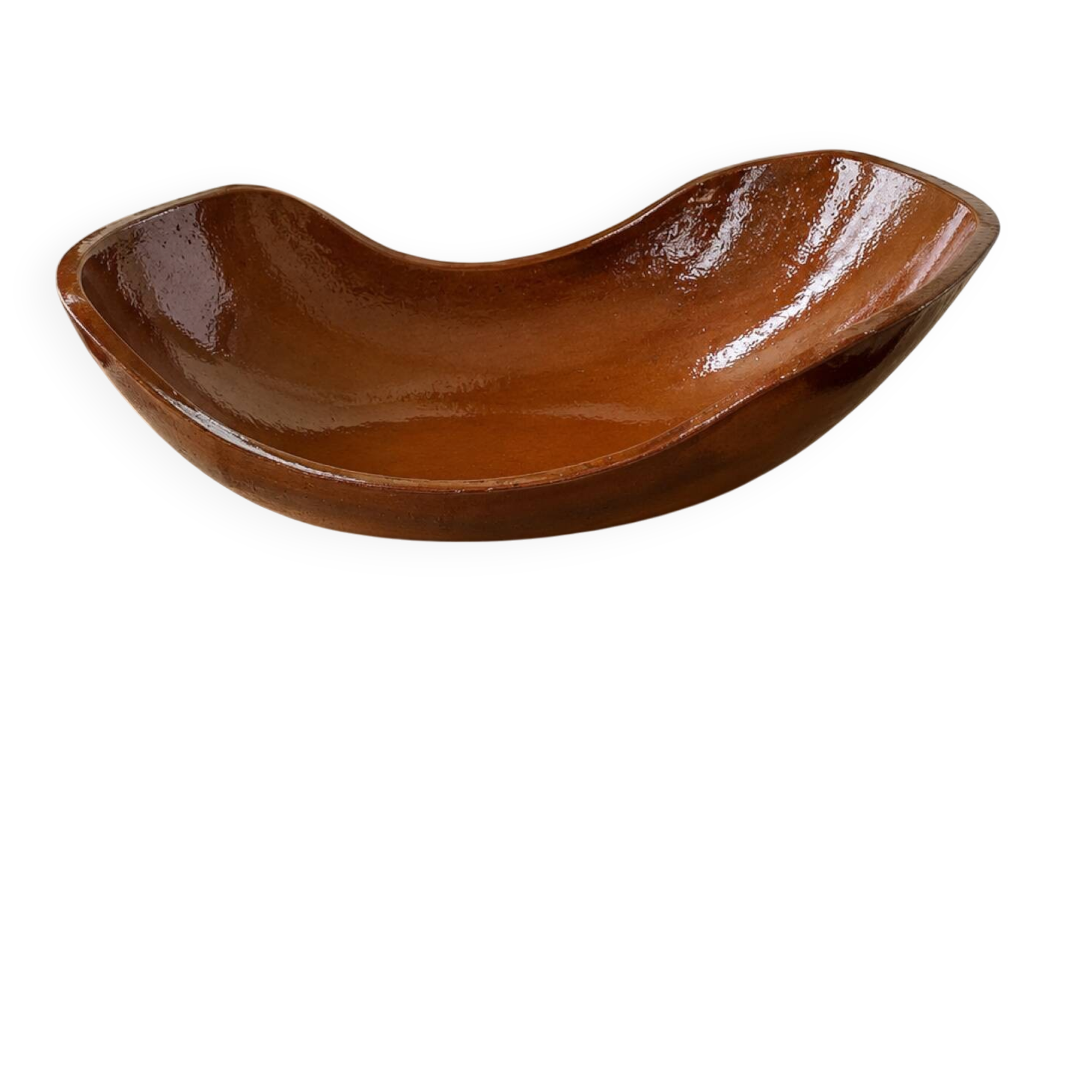 Grande coupelle artisanale en terre cuite vernissée