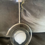 Modernist suspension 1970. Chrome and smoked globe.