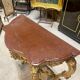Console 4 legs Louis XV style Gilded wood period Napoleon III Griotte marble top
