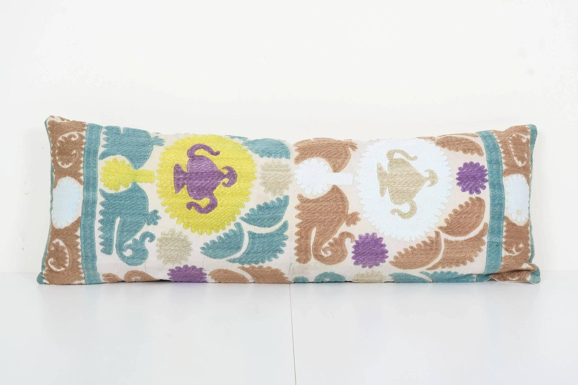 Vintage embroidered cushion cover 76x28 cm