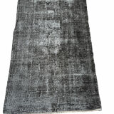 Distressed Turkish Narrow Runner 309 x 66 cm Wool Vintage rug, Over-dyed Gray