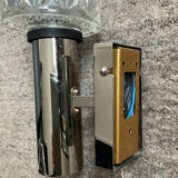 Space Age wall light in chrome and molded glass