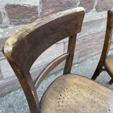 Paire de chaises de brasserie bois courbé