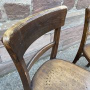 Paire de chaises de brasserie bois courbé