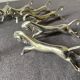 Vintage silver metal horse knife holder