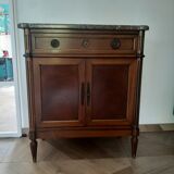 vintage - Small style chest of drawers - Louis XVI marble top with 1 drawer and 2 doors