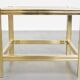 Table d'appoint/table basse vintage Hollywood Regency avec plateau en verre