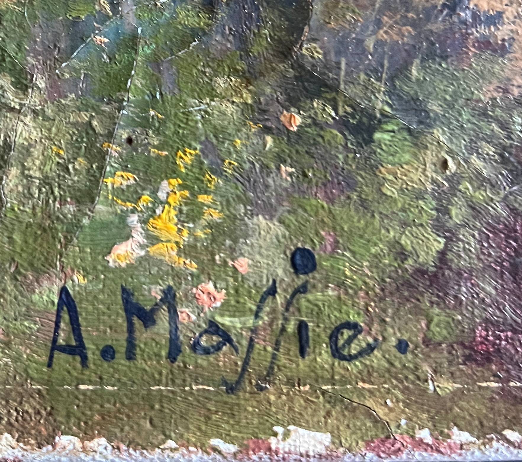 HST painting "The Fisherman" signed A. Maffié early 20th century