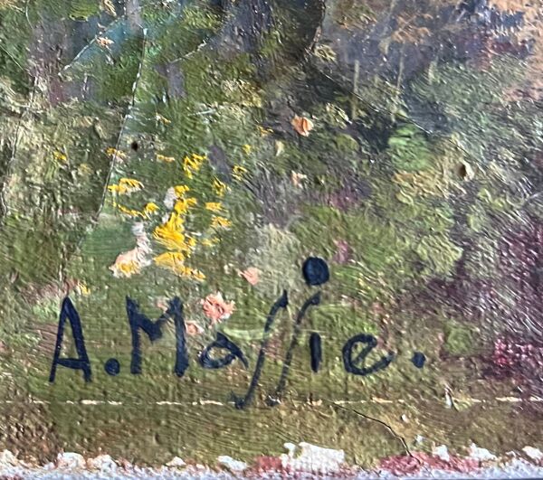 Tableau HST ''Le pêcheur'' signé A. Maffié éc. début XX°