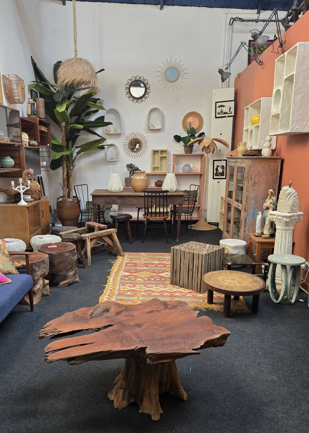Raw wood coffee table