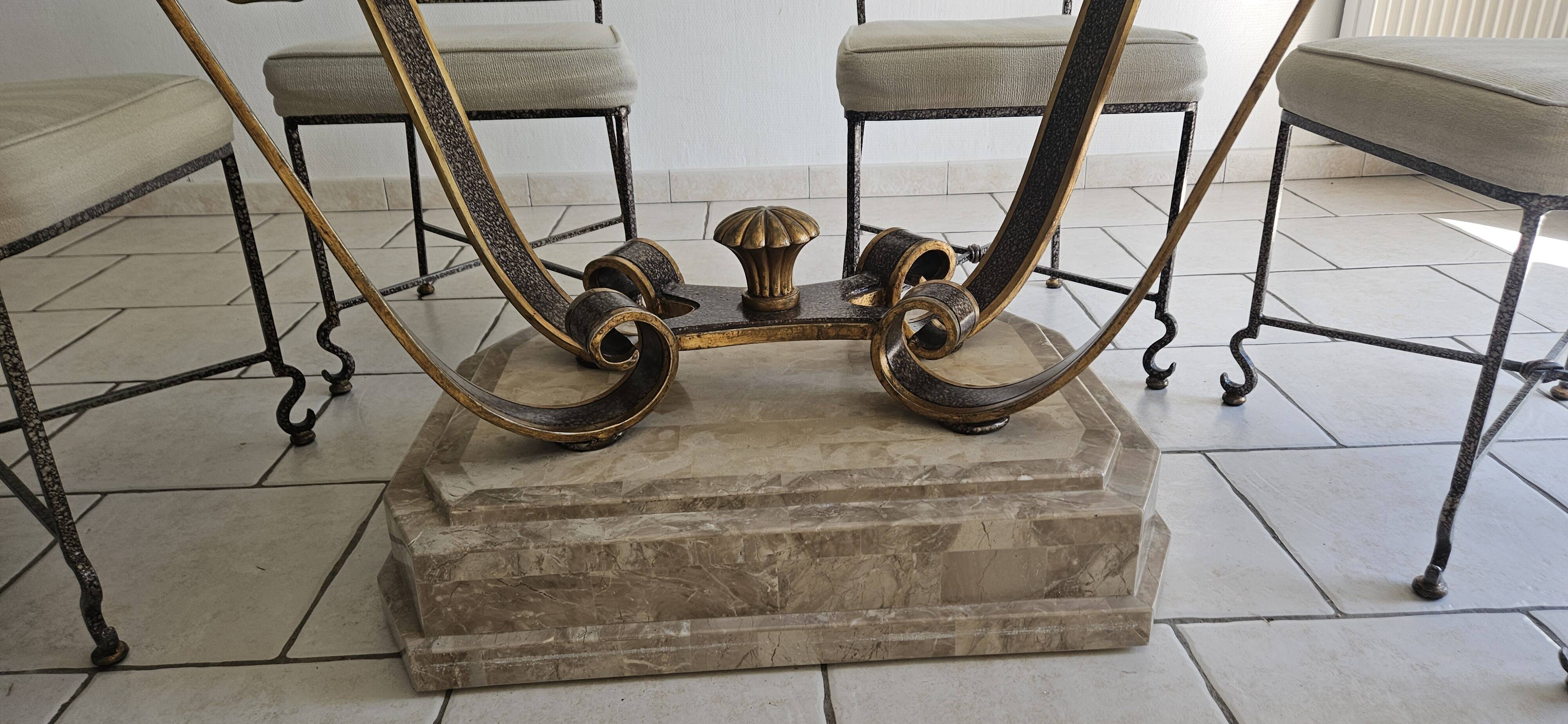 Table et chaises en Fer forgé Art