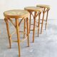 Three bistro stool wood and cannage