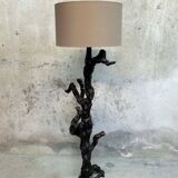 Vine wood floor lamp