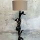 Vine wood floor lamp