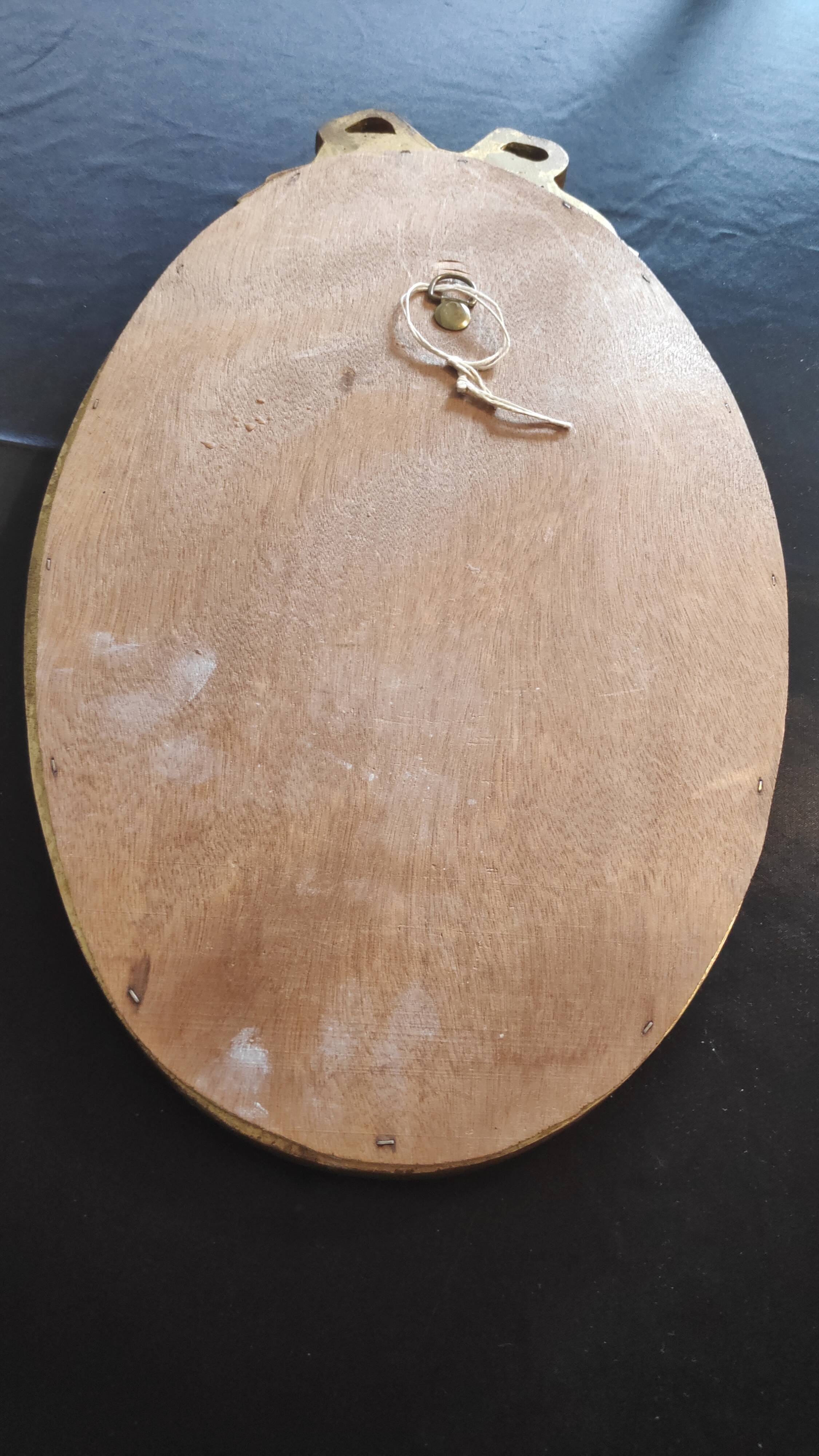 Louis XVI oval mirror gilded wood 43x23cm