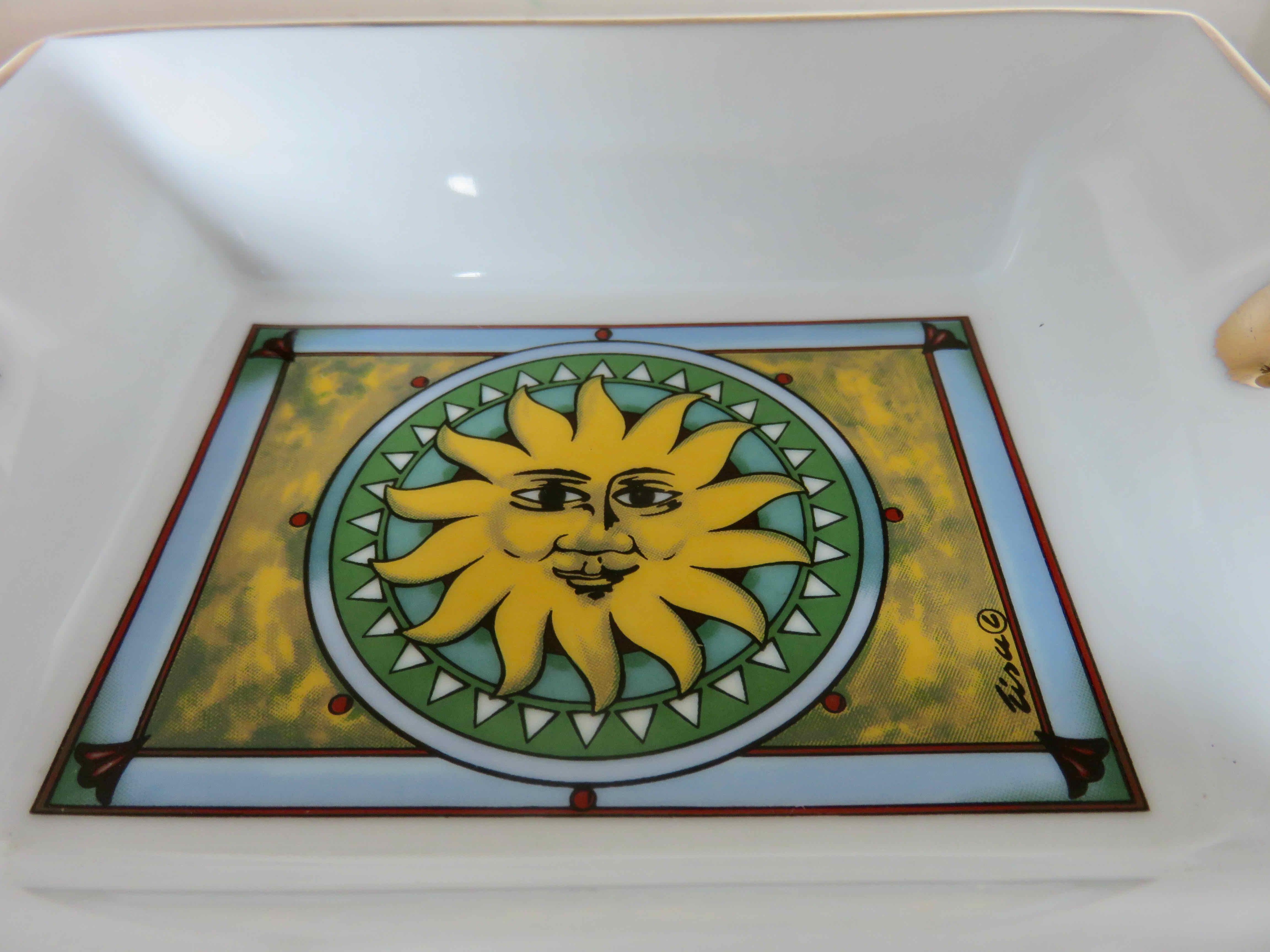 Ashtray "sun" porcelain 80s