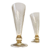 Set of Six Amber Murano Drinking Glasses by Vittorio Zecchin, Italy