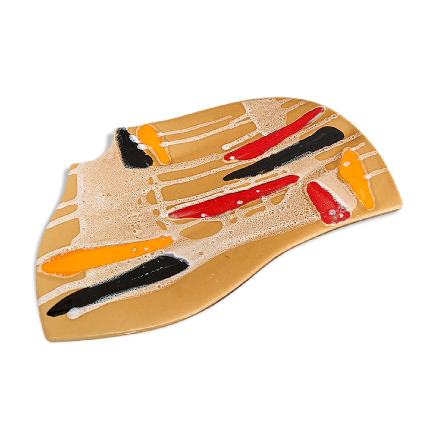 Flat, fruit cup design and vintage glazed ceramic