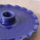Klein Blue Serrated Ceramic Plate Candle Holder