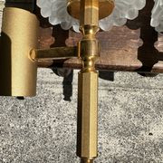 Old pair of wall sconces by Maison Lunel in brass and glass.