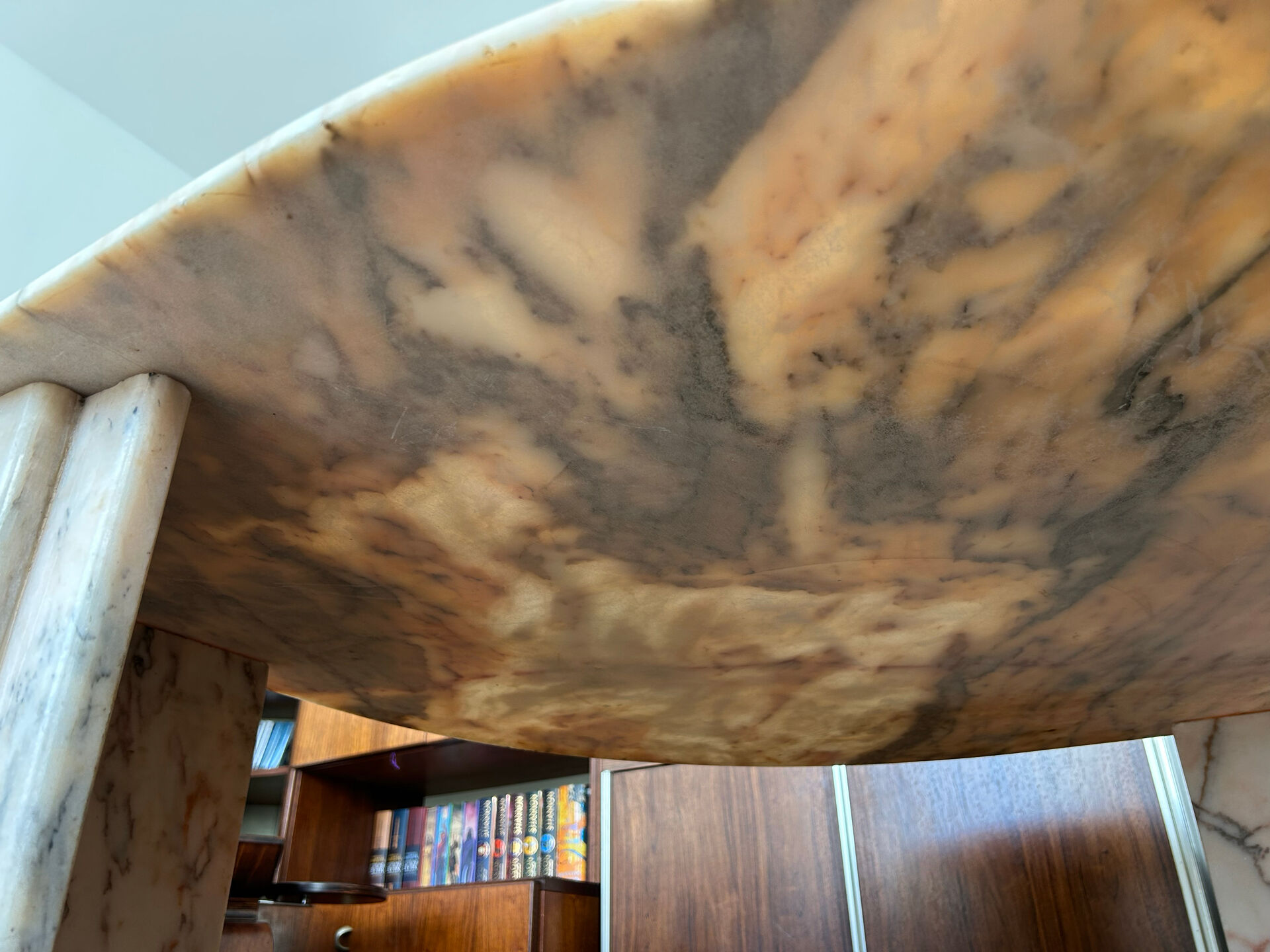 Water droplet marble coffee table design from the 70s.