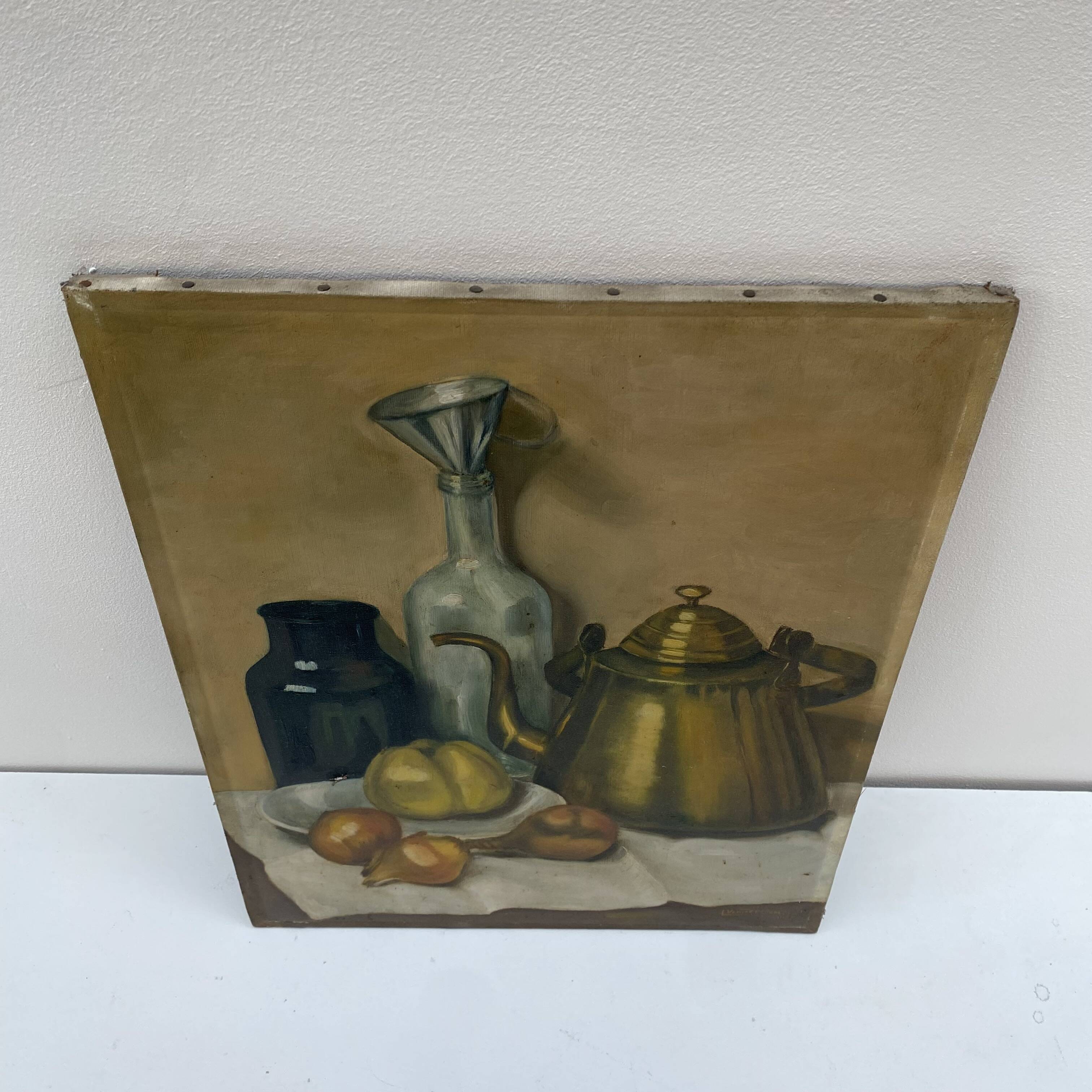 Old oil on canvas still life