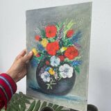 Tableau bouquet de fleurs peinture