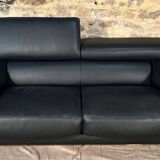 ROCHE BOBOIS Black leather sofa ULTIMATE model