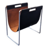 Black leather magazine holder by Brabantia, The Netherlands 1960's