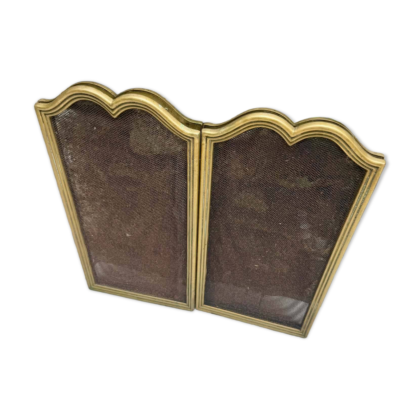 Vintage brass fireplace screen