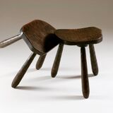 Tabourets tripodes français, 1930s, set de 2
