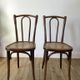 Set of 4 bistro chairs in curved wood of beech Luterma 30s