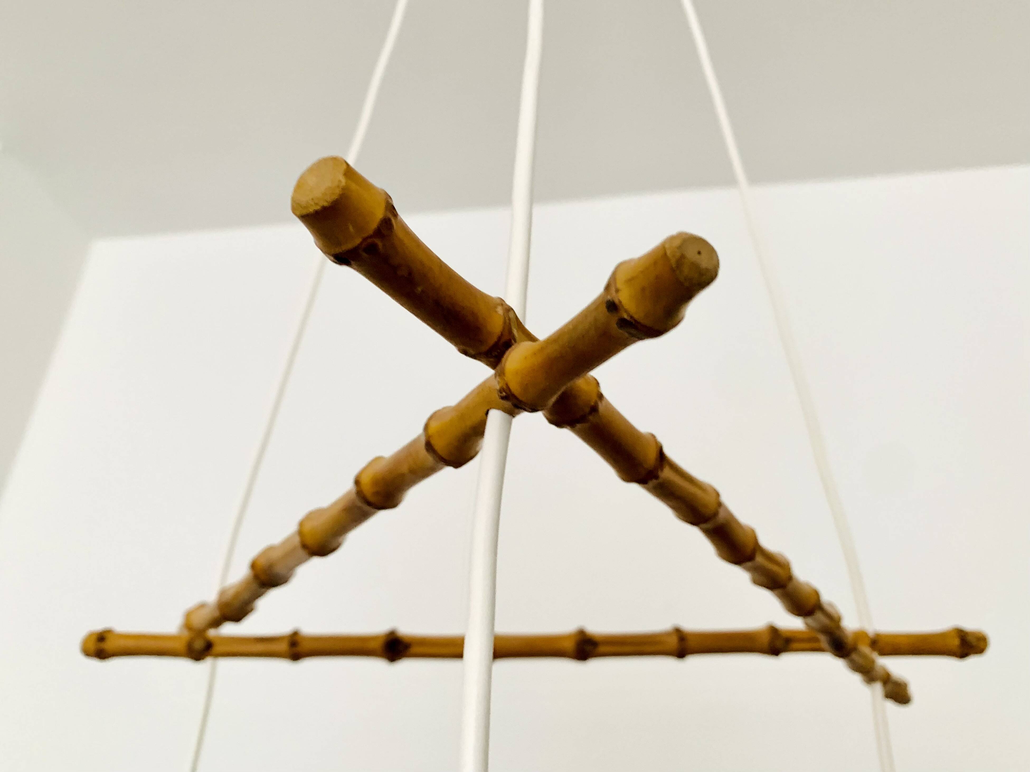 Wicker and Bamboo cascading lamp