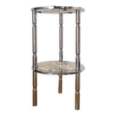 Table d'appoint en marbre et chrome, Italie années 70