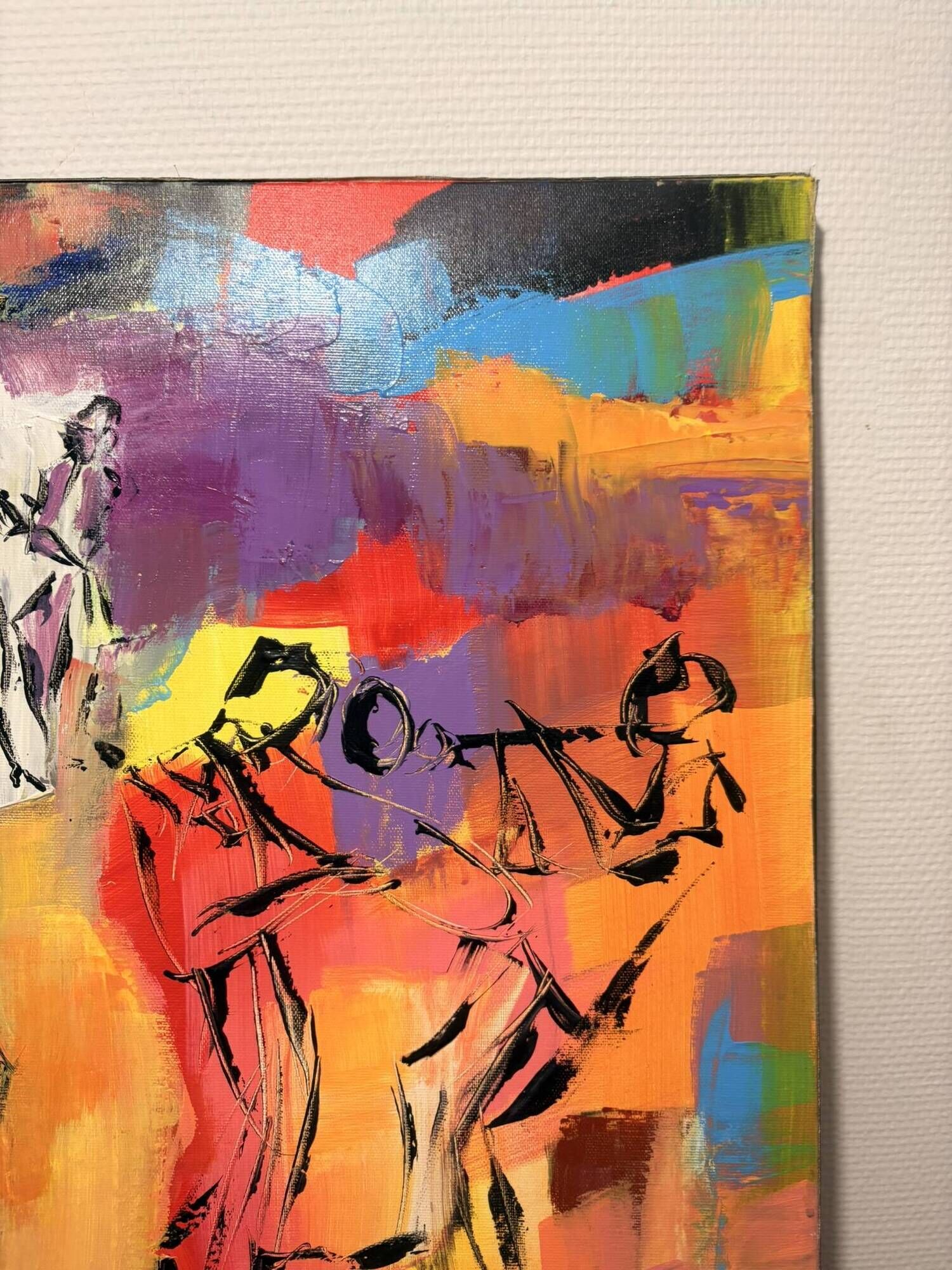 Oil Painting Canvas Deloison Abstract Jazz Musician Dance Party