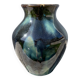 Signed ceramic flamed vase