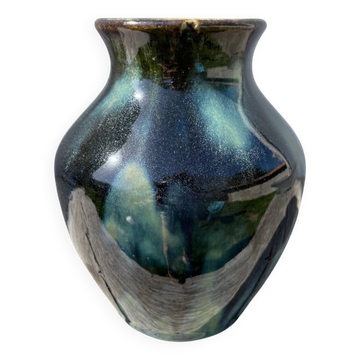 Vase flammé céramique signé