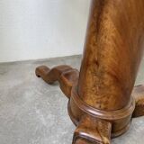 Empire walnut and marble pedestal table, late 19th century